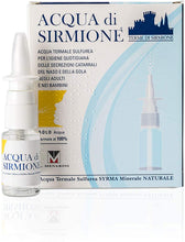 Carica l'immagine nel visualizzatore di Gallery, Acqua di Sirmione | Ideale per naso chiuso. Può essere utilizzata con spray nasale o in aerosolterapia. Prodotto 100% naturale, adatto per adulti e bambini. 6 Flaconcini da 15 ml.