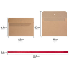 Carica l&#39;immagine nel visualizzatore di Gallery, 30 pezzi Busta Kraft di carta MOOKLIN riciclata Nastro Rosso - Ilgrandebazar