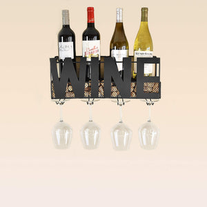 Thetford Design - Portabottiglie da parete in metallo con 4 supporti per... - Ilgrandebazar