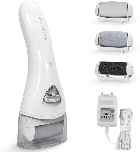 MYCARBON Pedicure Elettrico Professionale Piedi Attrezzi per Pedicure Rimuovere Calli Ricaricabile Cura dei Piedi Levigatore Duroni Compresi Rulli di Ricambio