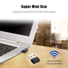 Carica l&#39;immagine nel visualizzatore di Gallery, Maxesla Adattatore WiFi USB Mini 1200 Mbps Dual Band 1200Mbps - Ilgrandebazar