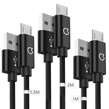 Carica l'immagine nel visualizzatore di Gallery, Cavo Micro USB,Gritin[3 Pezzi:1m,1.5m,2m] Nylon Intrecciato USB Micro... - Ilgrandebazar