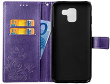 Carica l&#39;immagine nel visualizzatore di Gallery, Galaxy J6 Case,J6 Case 2018,Book Style Fashion Bling Diamond PU Leather Stand Flip Case Cover con porta carte di credito Custodia a portafoglio per Samsung Galaxy J6 2018 Custodia con supporto. Viola