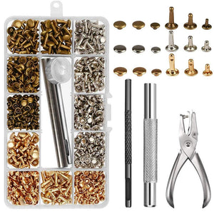 NACTECH 300 Set Rivetti in Pelle Bottoni a Rivetto per Cuoio Doppio Rivetti... - Ilgrandebazar