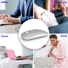 Carica l&#39;immagine nel visualizzatore di Gallery, INPHIC Mouse Bluetooth, Wireless Bluetooth Ricaricabile Argento - B - Ilgrandebazar