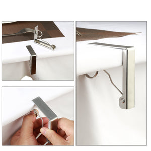 ZoomSky Tovaglia Clips 4 Pezzi Picnic Tovaglietta da Tavolo in Argento