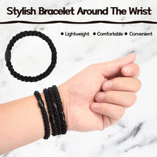 Carica l'immagine nel visualizzatore di Gallery, 12 Elsatici per Capelli in Cotone Banda per Capelli Intrecciate Corde Elastiche per Capelli, Fermacoda di Cavallo Intrecciate per Donne Ragazze Capelli Spessi Pesanti e Ricci (Nero)