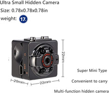 Carica l&#39;immagine nel visualizzatore di Gallery, Mini Spy Camera Videocamera Nascosta con Micro sd 32GB, 1080P Microcamera Spia Con Visione Notturna Rilevamento Di Movimento per Esterno/Interno