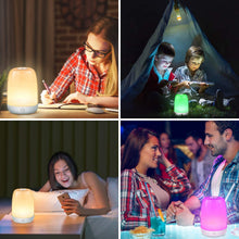 Carica l'immagine nel visualizzatore di Gallery, Lampada da Comodino LED, Tanbaby Lampada Notturna LED con 3 Luminosità di Luce Calda+ Luce Muliticolore Regolabile RGB Lampada da Comodino per camera da letto, soggiorno, ufficio, esterno e festa
