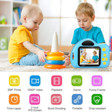 Carica l'immagine nel visualizzatore di Gallery, Fotocamera per Bambini Giocattolo Videocamera Digitale per Bambini Giocattoli Regalo Per Bambini Schermo HD da 2 pollici 1080P 32 GB TF Card da 3 a 12 anni Ragazzi e Ragazze … (blu)
