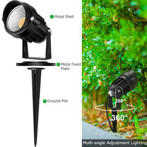 Luci da Giardino 7W COB, CLY Faretti led, 800LM Bianca 2-pcs - Ilgrandebazar