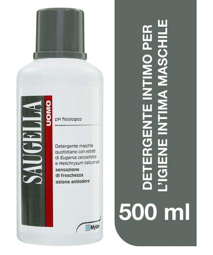 Saugella Uomo Detergente Intimo Quotidiano Maschile Antiodore A Ph 500 ml
