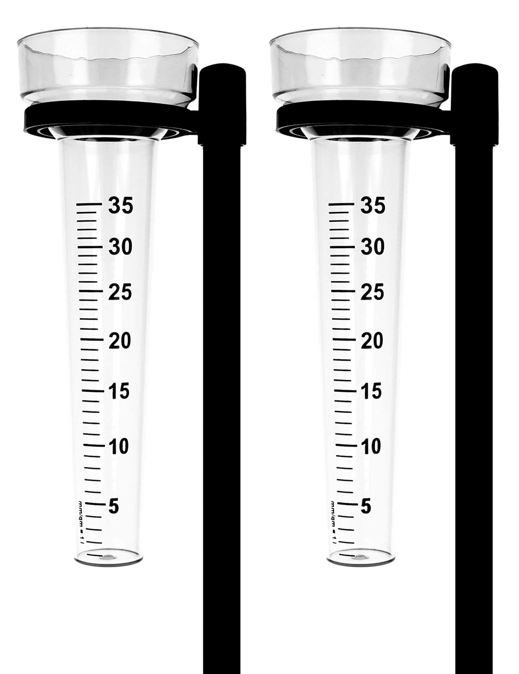 Lantelme, set di 2 pluviometri con paletto in plastica e vetro, trasparente - Ilgrandebazar