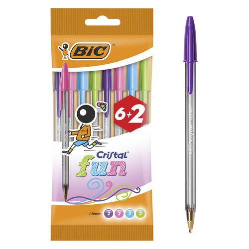 BIC 8963811 - Confezione da 6+2 penne a sfera, multicolore