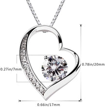 Carica l&#39;immagine nel visualizzatore di Gallery, B.Catcher collana in argento con pendente a cuore d&#39;argento e zircone cubico