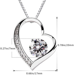 B.Catcher collana in argento con pendente a cuore d'argento e zircone cubico