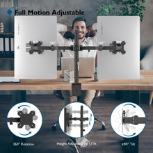 Carica l&#39;immagine nel visualizzatore di Gallery, BONTEC Supporto Doppio Monitor per Schermo LED LCD da 13 a 27 Pollici, Ergonomica Inclinazione e Rotazione Braccio Monitor Scrivania con Morsetto, Dimensioni VESA: 75x75-100x100 mm