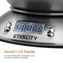 Carica l&#39;immagine nel visualizzatore di Gallery, Etekcity Bilancia da Cucina Elettronica in Acciaio Inossidabile 5kg/ Argento - Ilgrandebazar