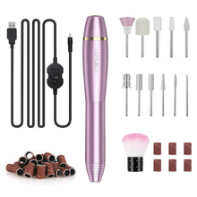Carica l'immagine nel visualizzatore di Gallery, Mosen Fresa per Unghie, 11 in 1 Elettrica Lima per Unghie Kit Professionale per Rimozione Smalti e Gel Velocità Regolabile, Trapano Portatile per Manicure e Pedicure (56 Cilindri abrasive, Viola)