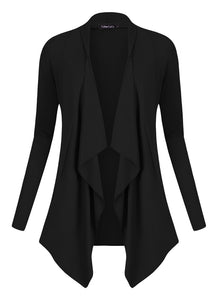 Urban GoCo Donna Cardigan Drappeggiato Aperto Davanti a Maniche Lunghe e... - Ilgrandebazar