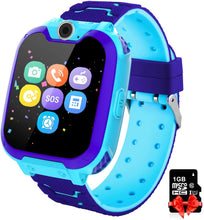 Carica l'immagine nel visualizzatore di Gallery, PTHTECHUS Orologio Intelligente Bambini con 7 Giochi - Musica MP3 Smartwatch Studente, Orologio Intelligente Bambini con Telefono Allarme Camera, Bambini Smartwatch Regali(Blu X6)