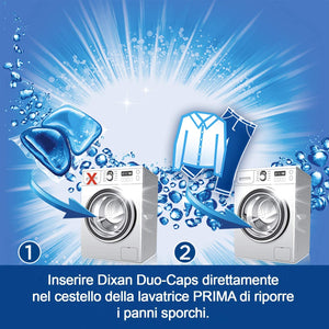 Dixan Duo Caps Classico Detersivo Lavatrice Predosato in Caps, Pulito Profondo, Confezione da 112 Lavaggi