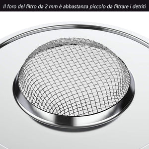 Anpro 2 Filtro Lavello Cucina in acciaio - Colino Acciaio 7.7cm, Argento - Ilgrandebazar