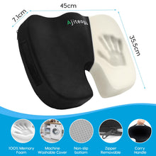 Carica l'immagine nel visualizzatore di Gallery, Cuscino Sedia Ufficio Ergonomico - Memory Foam Cuscino Sedia del Coccige per Sedia Rotelle, Cuscino Auto per Sollievo dal Dolore Alla Schiena e Alle Emorroidi Della Sciatica del Coccige