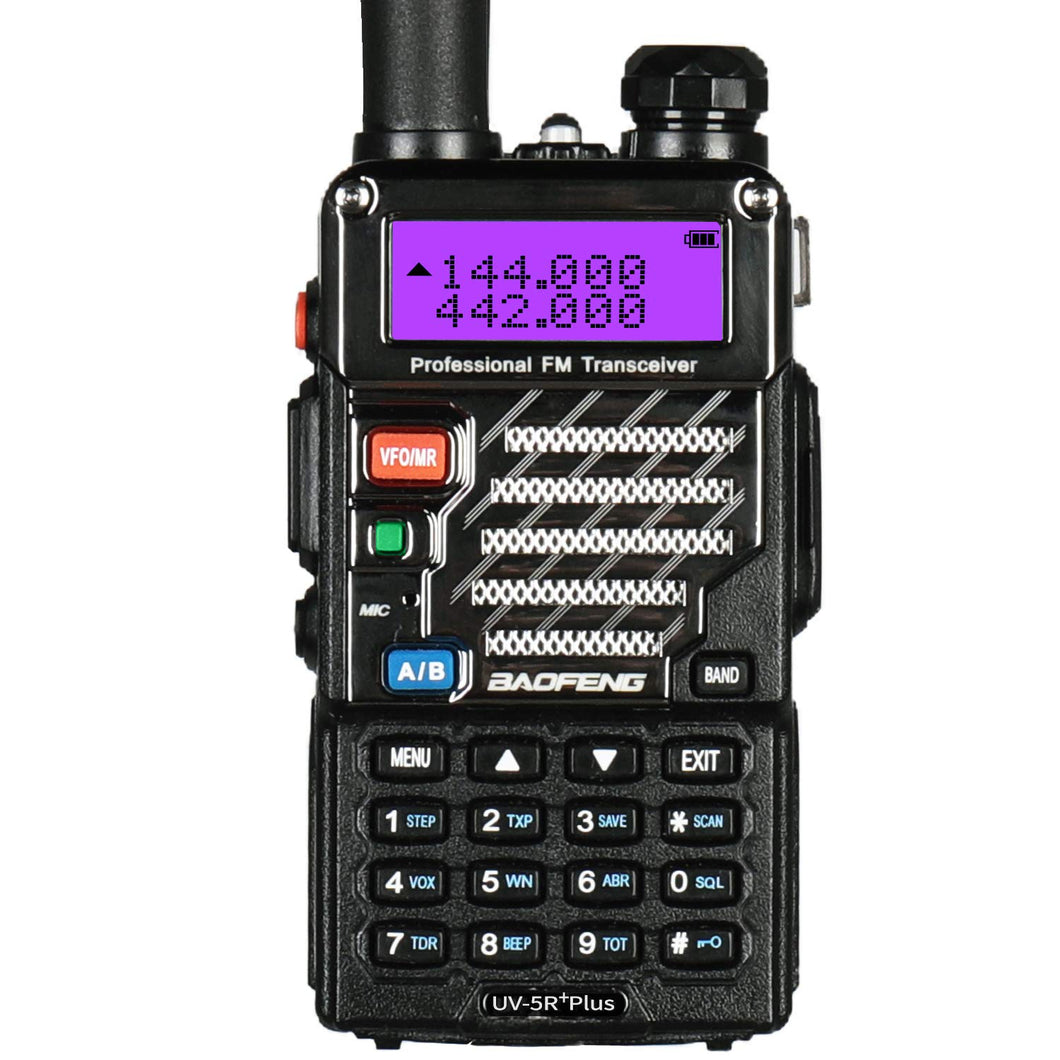 BaoFeng UV-5R Plus 2M/70cm 136-174/400-480 - Walkie-Talkie Standard, Nero - Ilgrandebazar