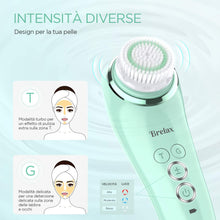 Carica l&#39;immagine nel visualizzatore di Gallery, Pulizia Viso, Brelax Spazzola Pulizia Viso Ultrasuoni con 3 Testine Ricambio, Impermeabile IPX7, 3 Velocità, Timer Intelligente, Ricarica Wireless con Supporto di Base, Adatto a Tutti I Tipi di Pelle…