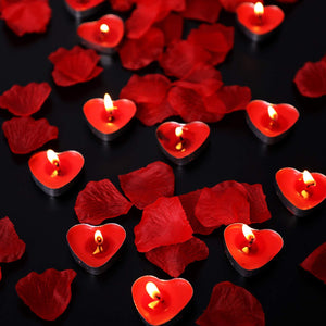 Bdecoll Romantico di San Valentino,1000 Petali Rosa | 50 Candele Rosse a B - Ilgrandebazar