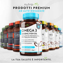 Carica l'immagine nel visualizzatore di Gallery, Omega 3 Olio di Pesce da 2000 mg - 660 mg EPA e 440 mg DHA per Porzione - 240 SoftGel Capsule di Olio di Pesce Puro - Fornitura per 4 Mesi - Prodotto nel Regno Unito da Nutravita