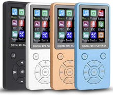 Carica l'immagine nel visualizzatore di Gallery, FOLOSAFENAR Musica T1 Lettore MP3 MP4 Supporto BT Memoria 32G Pulsanti a Otto diagrammi ， Mini MP4 Portatile ， Supporto Scheda di Memoria 32G ， Supporto per Musica, Radio(Nero)