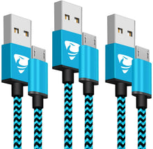 Carica l'immagine nel visualizzatore di Gallery, Aione Cavo Micro USB [3 Pezzi, 2m],Cavo Android Nylon Intrecciato, Carica Rapida USB Caricatore Compatibile con Samsung A10/S7/S6/S5/J7/J5/J4/J3,Huawei P Smart /P8 P9 P10 Lite,Xiaomi Note 5,HTC,LG,PS4