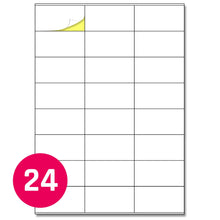 Carica l&#39;immagine nel visualizzatore di Gallery, 70 x 36 mm, 25 fogli, A4 Etichette Adesive 24 per Foglio | 25 Fogli, Bianco - Ilgrandebazar