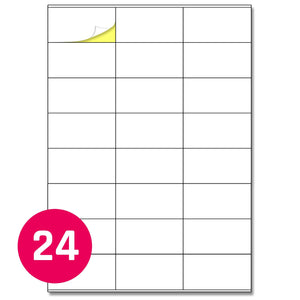 70 x 36 mm, 25 fogli, A4 Etichette Adesive 24 per Foglio | 25 Fogli, Bianco - Ilgrandebazar