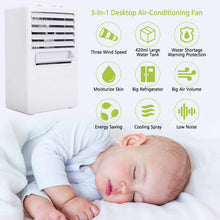 Carica l'immagine nel visualizzatore di Gallery, Winload Raffreddatore D'aria Mini, 3 in 1 Portatile Refrigeratore D'aria, Condizionatore Portatile Mini con Serbatoio Dell'acqua, 3 Velocità, Mini Evaporativo Umidificatore per Casa, Ufficio