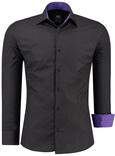 JEEL Camicia da Uomo/Business Matrimonio Tempo Libero Tuta a 5XL, 105 - Nero - Ilgrandebazar