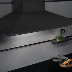 Ciarra, cappa con aspiratore, da cucina, 90cm, in acciaio INOX (nero) Nero - Ilgrandebazar
