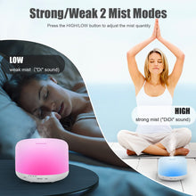 Carica l&#39;immagine nel visualizzatore di Gallery, 500ml Diffusore di Oli Essenziali, Senza BPA Umidificatore ad Ultrasuoni con Telecomando e 7 Diverse Luci Mutevoli -Spegnimento Automatico Senza Acqua