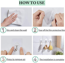 Carica l&#39;immagine nel visualizzatore di Gallery, LABOTA 20PCS Ganci Adesivi Trasparenti,Gancio a Parete per Cucina con Ganci in Acciaio Asciugamano da Bagno Ganci a soffitto