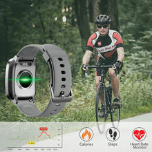 Carica l&#39;immagine nel visualizzatore di Gallery, Smartwatch, KUNGIX Orologio Fitness Tracker Uomo Donna, Smart Watches Impermeabile IP68 con Cardiofrequenzimetro da Polso&amp;Monitor Del Sonno, Activity Tracker Sport Bambini Cronometro per Android iOS