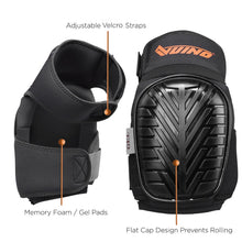 Carica l&#39;immagine nel visualizzatore di Gallery, Vuino, ginocchiere professionali con imbottitura in schiuma EVA, Nero 1 - Ilgrandebazar