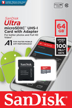 Carica l&#39;immagine nel visualizzatore di Gallery, SanDisk Ultra Scheda di Memoria MicroSDXC da 64 GB e 64 GB, Grigio, Rosso