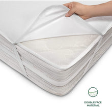 Carica l&#39;immagine nel visualizzatore di Gallery, Coprimaterasso Matrimoniale Impermeabile 160x200 cm Lenzuolo in Cotone Cerata per Letto Protezione Salva Materasso Traversa Traspirante Antiacaro Anallergico Lavabile in Lavatrice con 4 Elastici