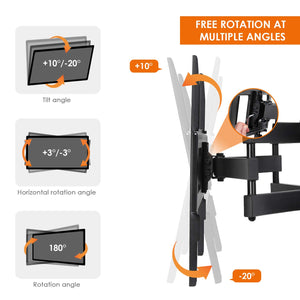 SIMBR Supporto per TV da Parete 32-70" 3D QLED OLED tv, NERO