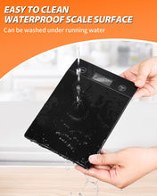Carica l'immagine nel visualizzatore di Gallery, Bilancia da cucina digitale, Bilancia da cucina in vetro elegante da 10 kg con funzionamento a pulsante touch, alta precisione 1g e funzione tara, ideale per uso domestico e culinario (Nero)