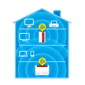 AVM FRITZ!Repeater 310 International, Range Extender N300, Bianco/Rosso - Ilgrandebazar