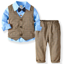 Carica l&#39;immagine nel visualizzatore di Gallery, Zoerea 3 Pezzi Bambini Ragazzi Abbigliamento Set Camicia con Papillon +...