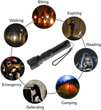 Carica l&#39;immagine nel visualizzatore di Gallery, XHP50 - Torcia LED super luminosa, 2000 lumen, ricaricabile con USB, IPX4, impermeabile, 5 modalità di luce, torcia con zoom per campeggio all&#39;aria aperta in bicicletta, con batteria 18650